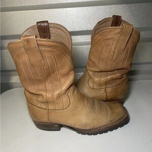 Tecovas Beige Leather Boots